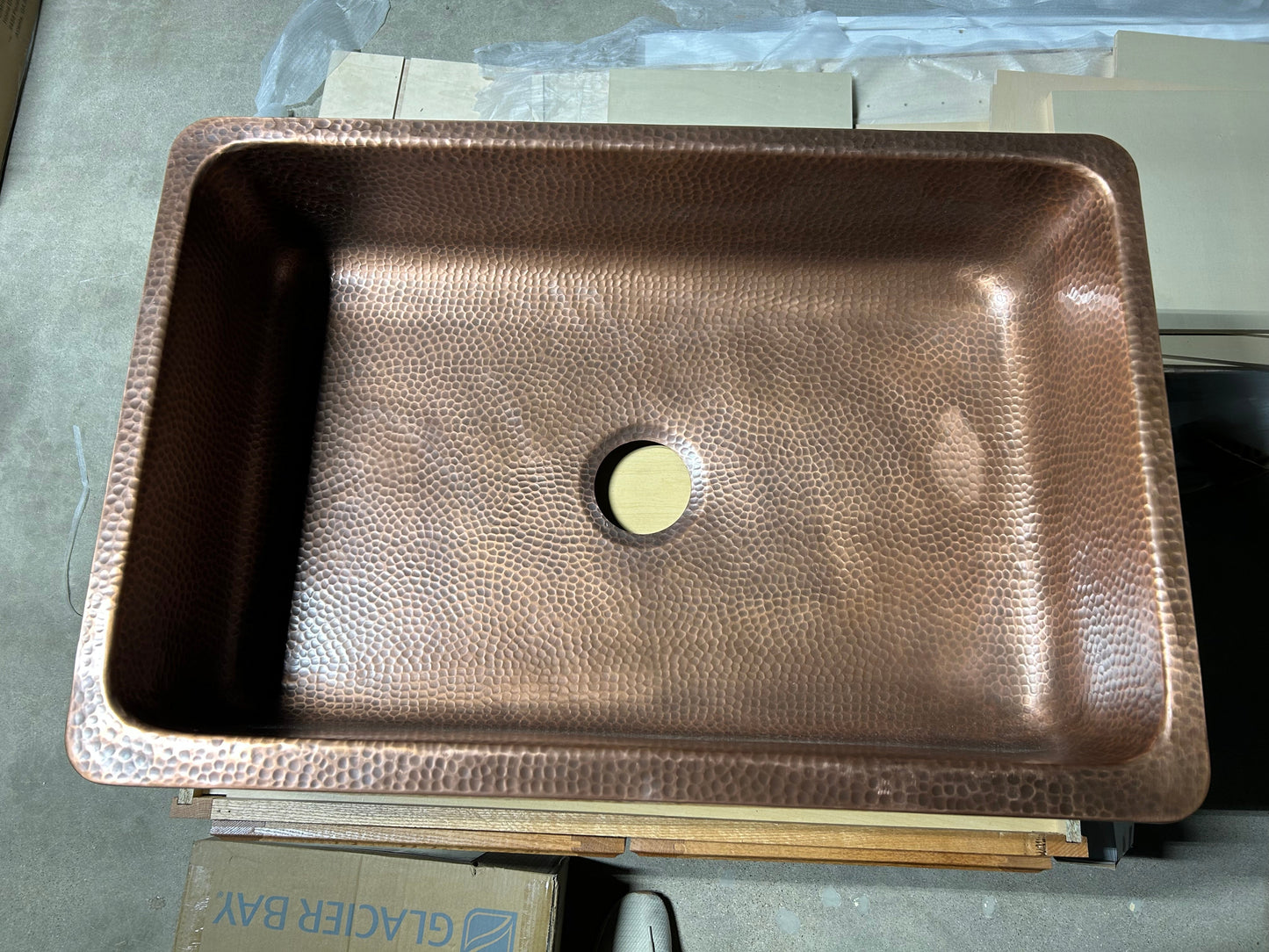 SINKOLOGY Lange 32 in. Farmhouse Apron Front Undermount Single Bowl 17 Gauge Antique Copper Kitchen Sink