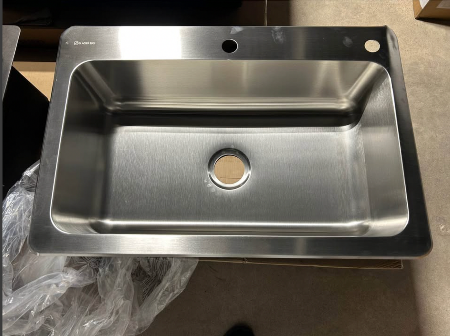 Glacier Bay Bratten 33 in. Drop-In Single Bowl 18 Gauge Stainless Steel Kitchen Sink with Pull-Down Faucet