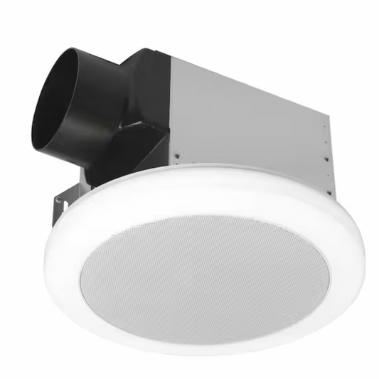 Commercial Electric 80 CFM 1.5 Sones Ceiling Bathroom Exhaust Fan with Bluetooth Speaker and Adjustable CCT LED Lights and Night Light