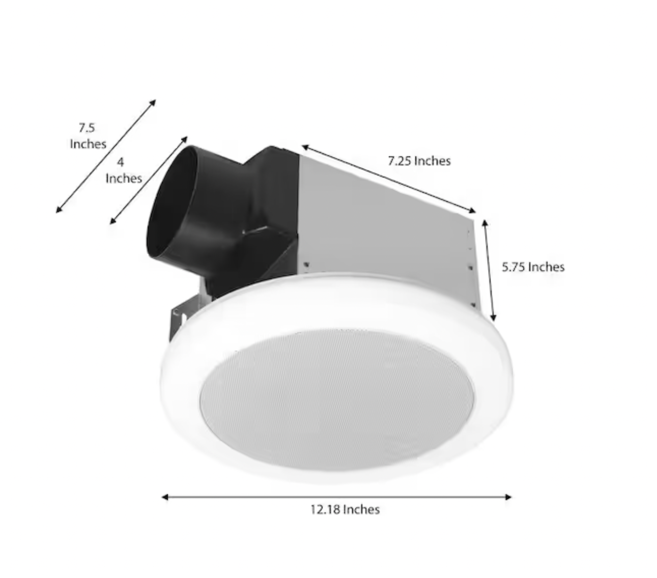 Commercial Electric 80 CFM 1.5 Sones Ceiling Bathroom Exhaust Fan with Bluetooth Speaker and Adjustable CCT LED Lights and Night Light