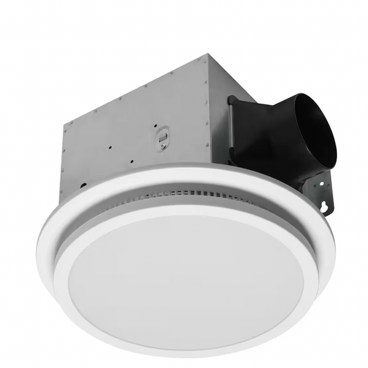 HOMEWERKS Decorative White 110 CFM Ceiling Mount Bathroom Exhaust Fan with Bluetooth, Humidity Sensor, and LED Light