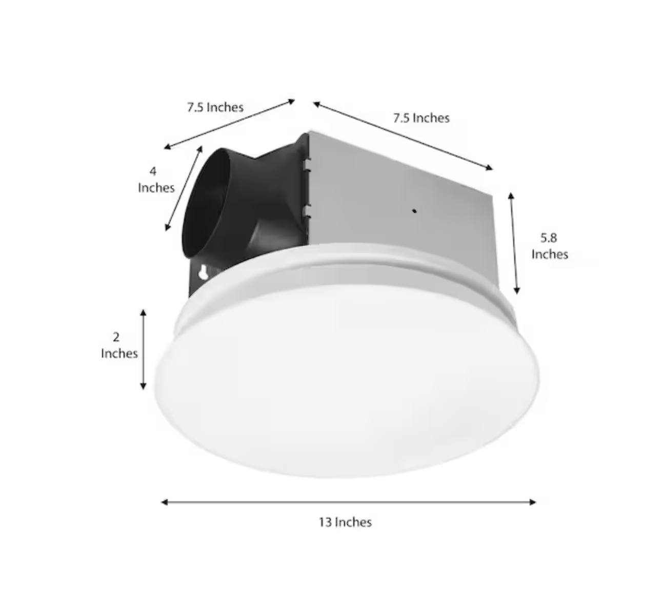 Commercial Electric 80 CFM 1.1 Sones Ceiling/Wall Bathroom Exhaust Fan with Adjustable CCT LED and Night Light