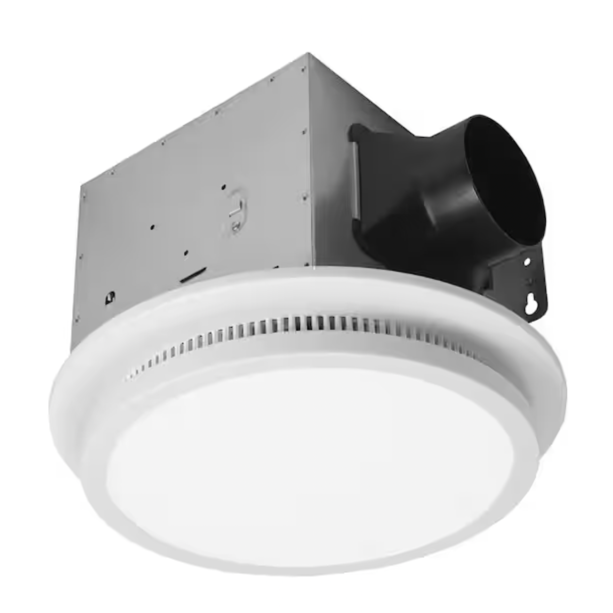 Commercial Electric 110 CFM 1.5 Sones Ceiling Bathroom Exhaust Fan with Bluetooth, Humidity Sensor, Adjustable CCT LED and Night Light