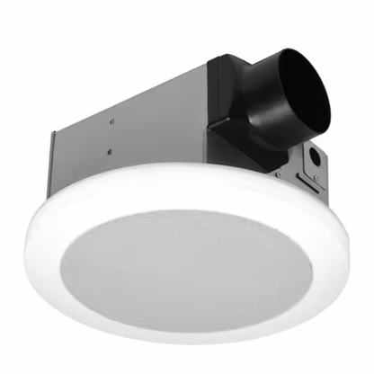 Commercial Electric 110 CFM 1.5 Sones Ceiling Bathroom Exhaust Fan with Bluetooth Speaker and Adjustable CCT LED Lights and Night Light
